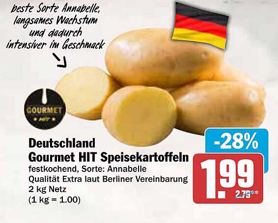 Gourmet HIT Speisekartoffeln 2 kg - Sorten Annabelle