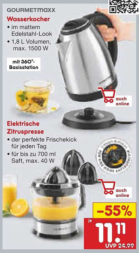 GOURMETmaxx Wasserkocher und Elektrische Zitruspresse
