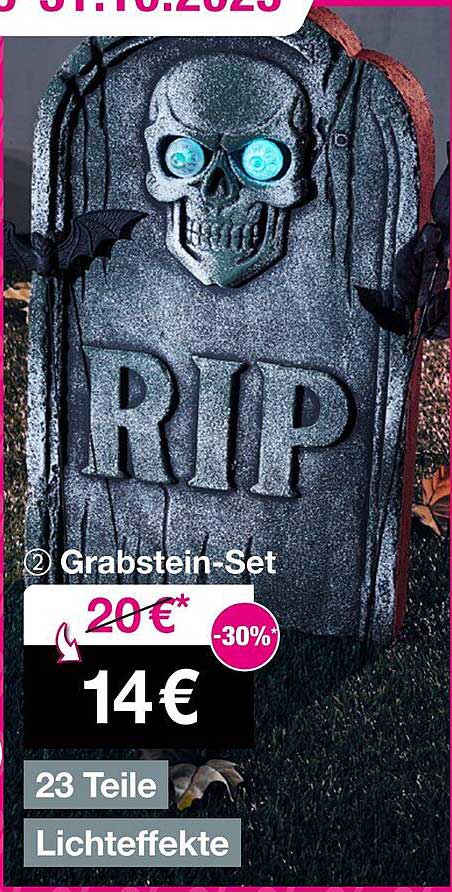 Grabstein-Set mit Licht- und Effekttechnik