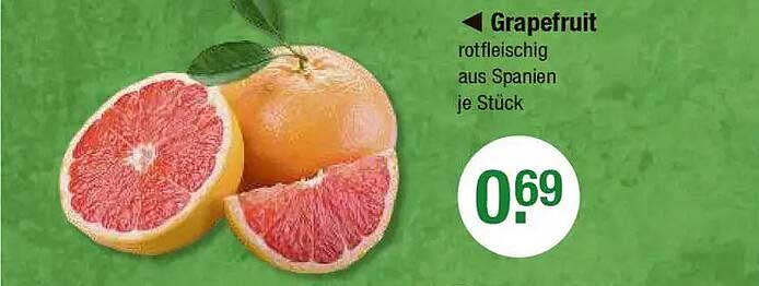 Grapefruit rotfleischig aus Spanien je Stück