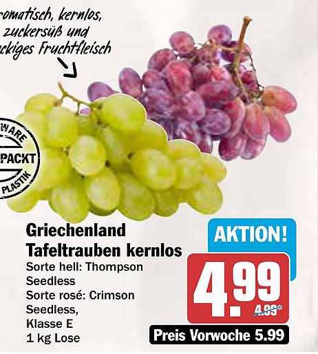 Griechenland Tafeltrauben kernlos - Aktion!