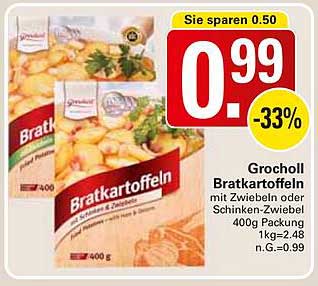 Grocholl Bratkartoffeln mit Zwiebeln oder Schinken-Zwiebeln, 400g