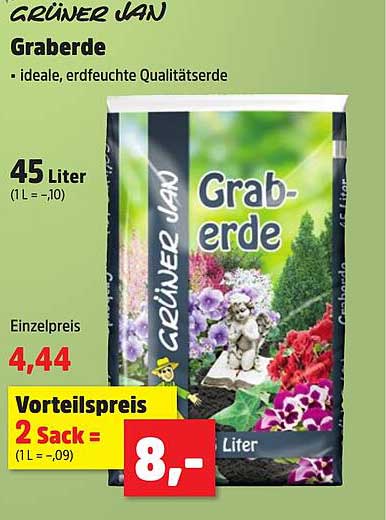 GRÜNER JAN Graberde - ideale, erdfeuchte Qualitärtserde