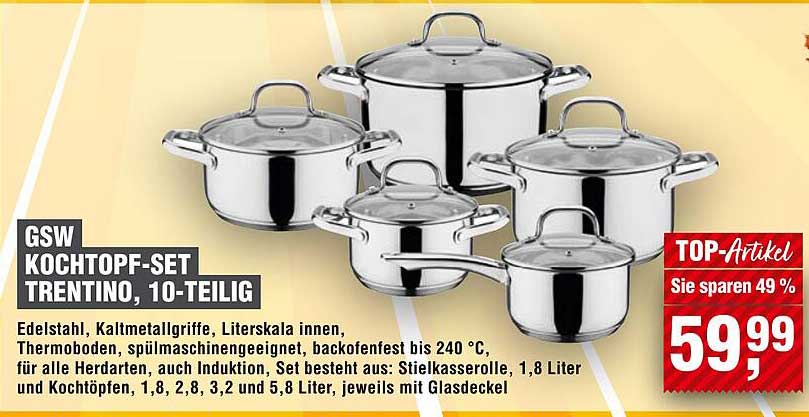 GSW Kochtopf-Set Trentino, 10-teilig