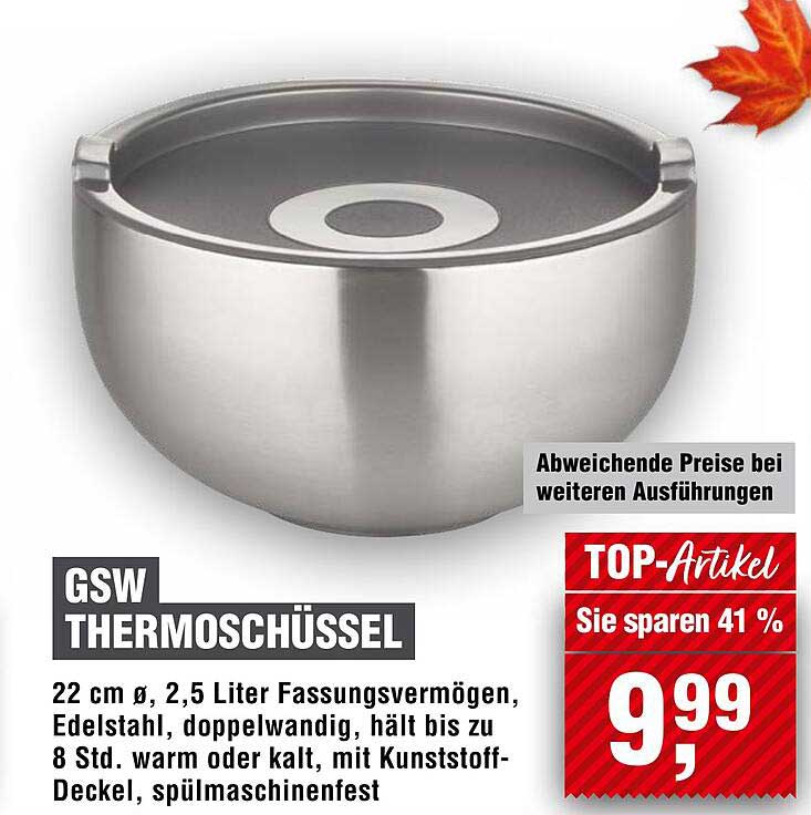 GSW Thermoschüssel 22 cm Ø, 2,5 Liter