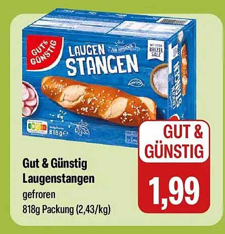 Gut & Günstig Laugenstangen gefroren 818g