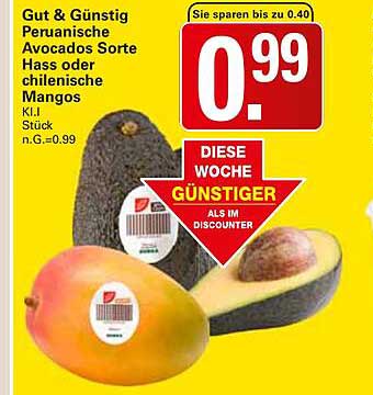 Gut & Günstig Peruianische Avocados Sorte Hass oder chilenische Mangos