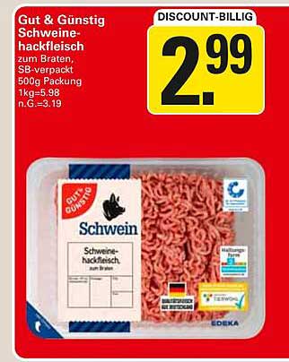 Gut & Günstig Schweinehackfleisch zum Braten, SB-verpackt