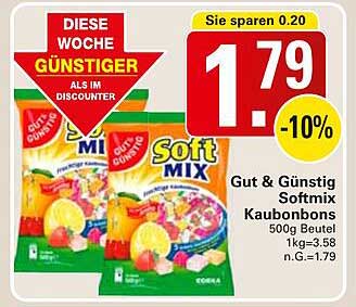 Gut & Günstig Softmix Kaubonbons 500g