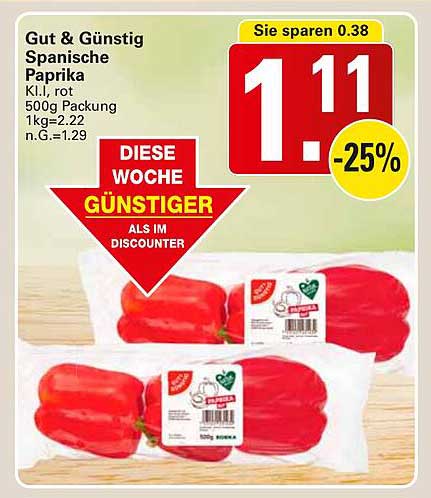 Gut & Günstig Spanische Paprika 500g