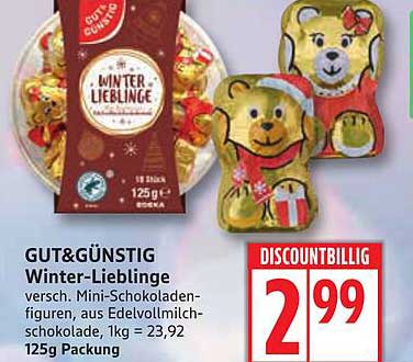 GUT&GÜNSTIG Winter-Lieblinge Mini-Schokoladenfiguren