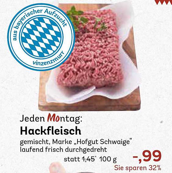 Hackfleisch gemischt, Marke „Hofgut Schwaige“