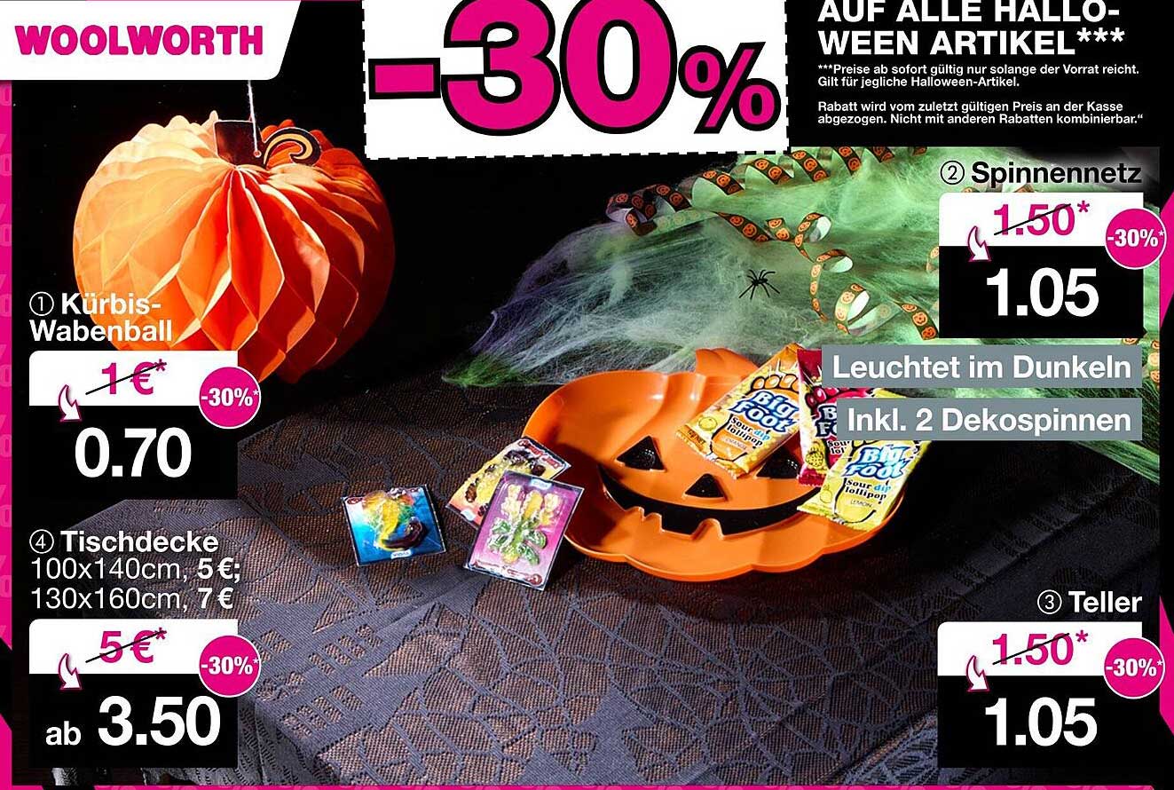 Halloween-Angebot: Kürbis-Wabenball - 30% Rabatt!