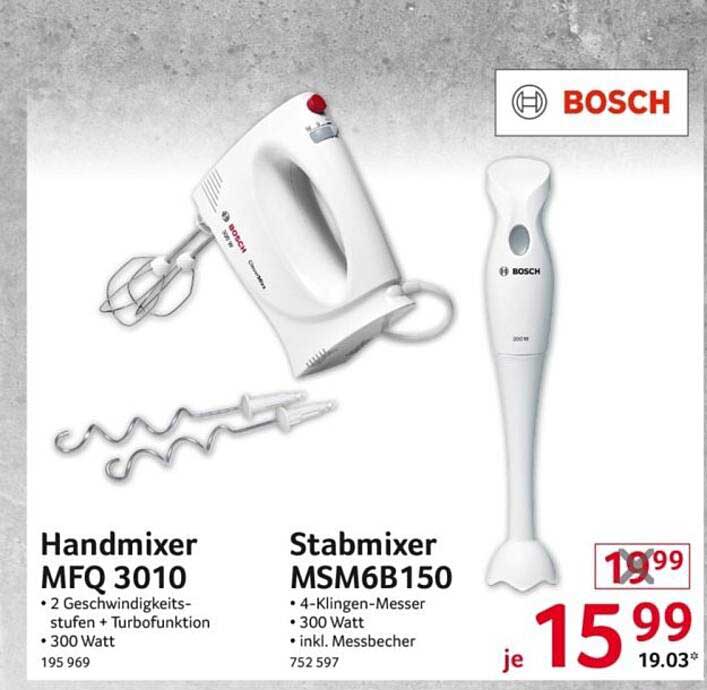 Handmixer MFQ 3010 und Stabmixer MSM6B150 von Bosch