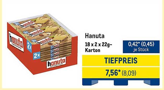 Hanuta 18 x 2 x 22g-Karton