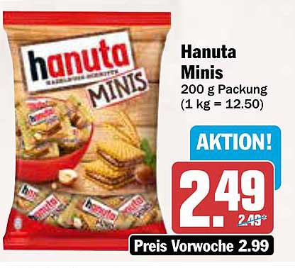 Hanuta Minis 200 g Packung (1 kg = 12.50)