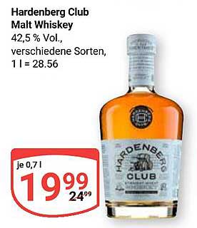 Hardenberg Club Malt Whiskey 42,5 % Vol.