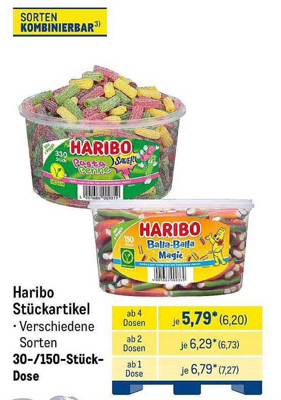 Haribo Stückartikel – Verschiedene Sorten