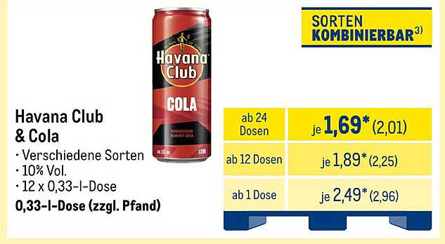 Havana Club & Cola 0,33 l - Erfrischung der besonderen Art