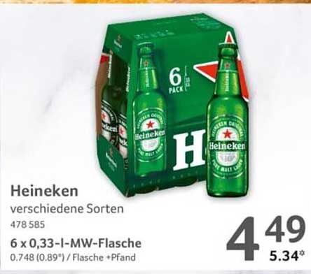 Heineken 6 x 0,33-l-MW-Flasche