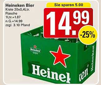 Heineken Bier Kiste 20x0,4L Flasche