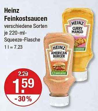 Heinz Feinkostsaucen verschiedene Sorten je 220-ml-Squeeze-Flasche