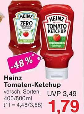 Heinz Tomaten-Ketchup versch. Sorten, 400/500ml