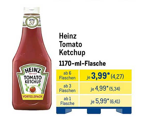 Heinz Tomato Ketchup 1170-ml-Flasche