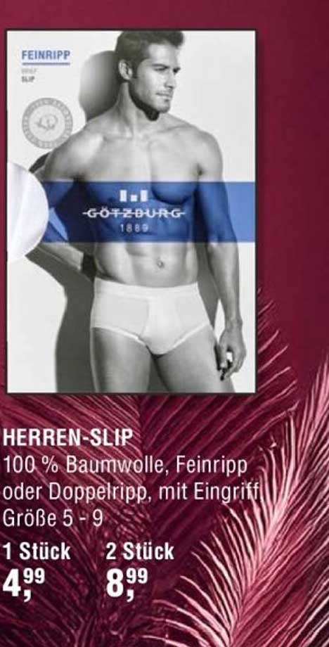 Herren-Slip 100 % Baumwolle, Feinripp von Götzburg