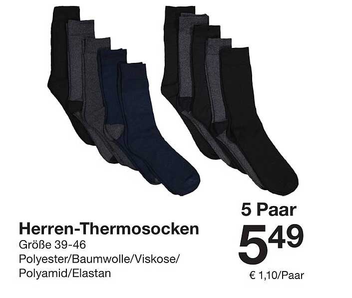 Herren-Thermosocken 5 Paar