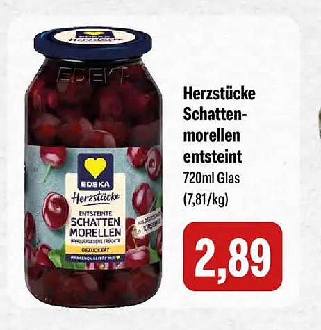 Herzstücke Schattenmorellen entsteint 720ml Glas