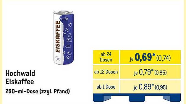 Hochwald Eiskaffee 250-ml-Dose (zzgl. Pfand)