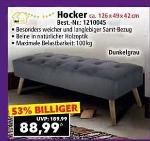 Hocker Dunkelgrau - Weich und stilvoll