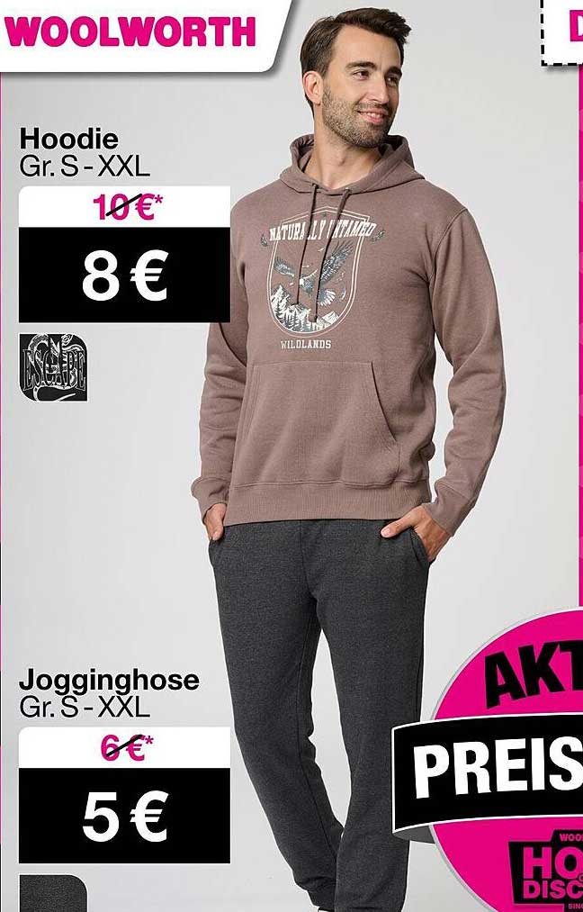 Hoodie und Jogginghose Gr. S-XXL - Aktionsangebot von Woolworth