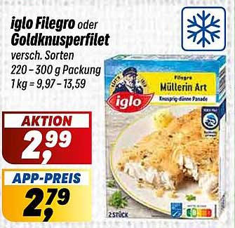 iglo Filegro oder Goldknusperfilet