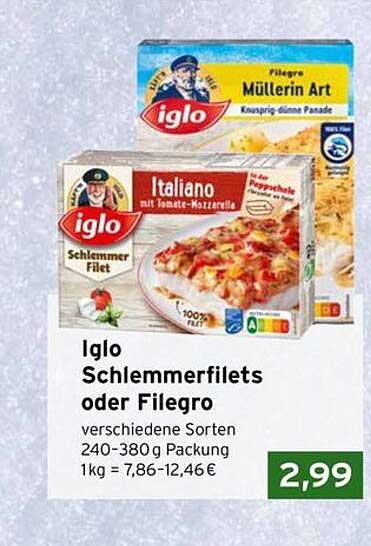 Iglo Schlemmerfilets oder Filegro, verschiedene Sorten 240-380 g
