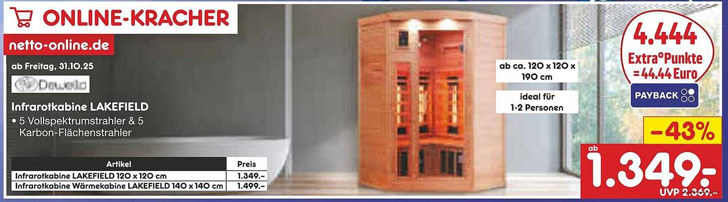 Infrarotkabine LAKEFIELD – Ihr Wellness-Highlight!