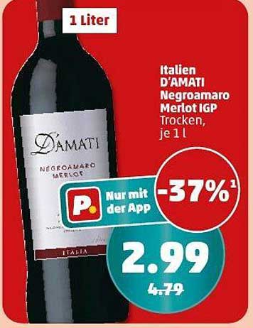 Italien D'AMATI Negroamaro Merlot IGP Trocken, je 1 l