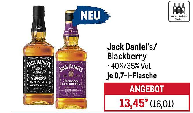 Jack Daniel's Whiskey und Blackberry - 0,7 l