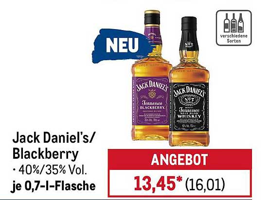 Jack Daniel's/Blackberry - 0,7 l-Flasche