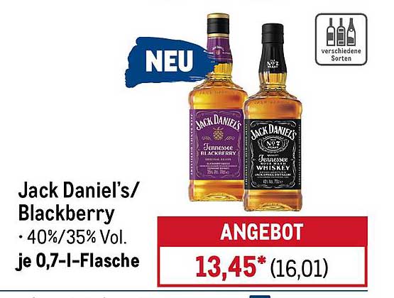 Jack Daniel’s/Blackberry 0,7 l Flasche – Jetzt entdecken!