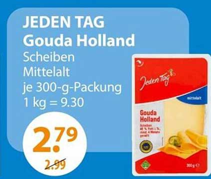 JEDEN TAG Gouda Holland Scheiben Mitteltalt je 300-g-Packung