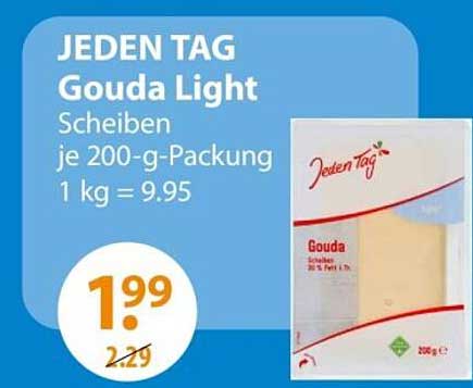 JEDEN TAG Gouda Light Scheiben je 200-g-Packung