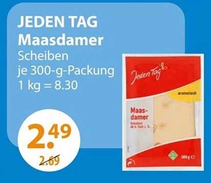 JEDEN TAG Maasdammer Scheiben 300-g-Packung