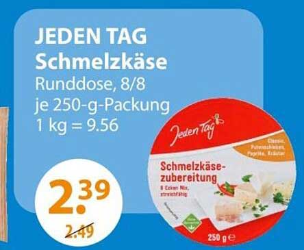 JEDEN TAG Schmelzkäse Runddose, 250 g