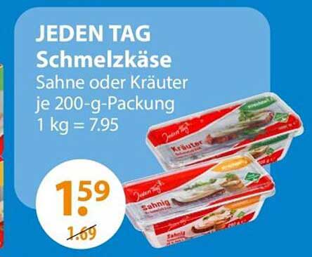 JEDEN TAG Schmelzkäse Sahne oder Kräuter je 200-g-Packung