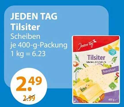 JEDEN TAG Tilsiter Scheiben 400-g-Packung