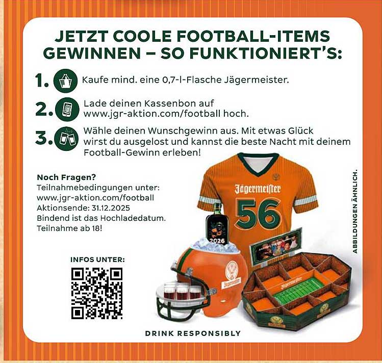 Jetzt coole Football-Items gewinnen mit Jägermeister!