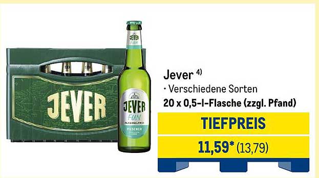 Jever 20 x 0,5 l-Flasche (zzgl. Pfand)