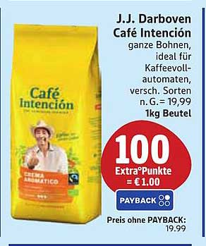 J.J. Darboven Café Intención – ganze Bohnen, 1kg Beutel